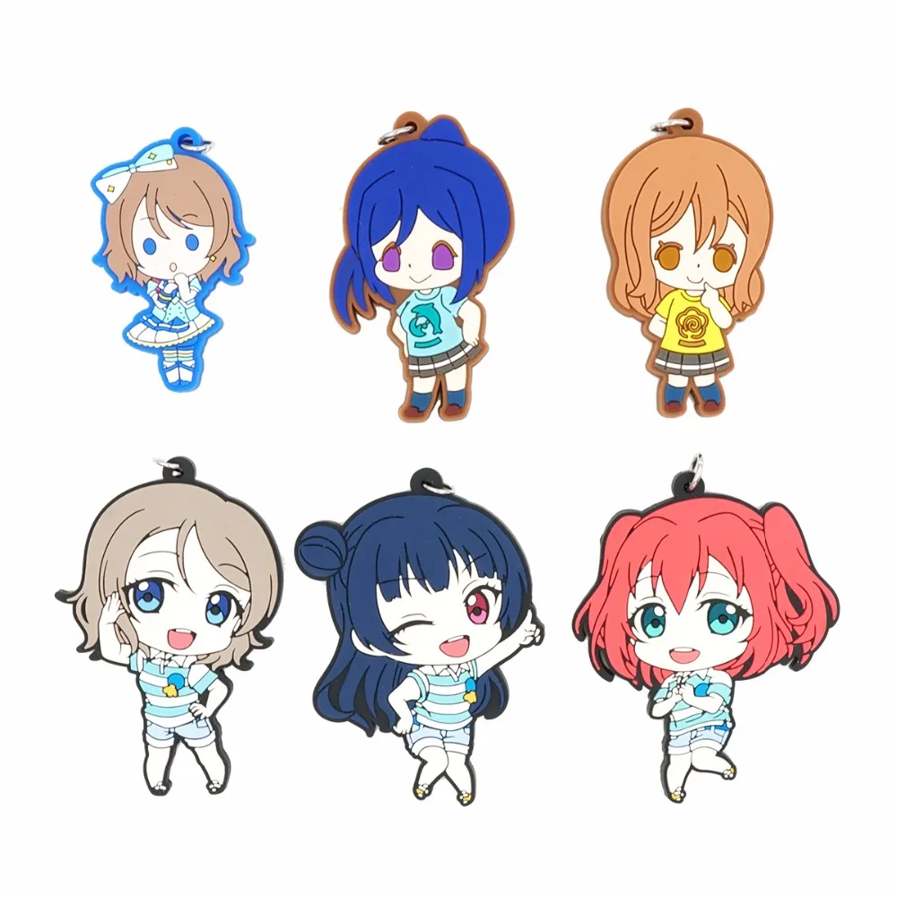 Love Live Lovelive Sunshine Aqours аниме Watanabe You Kurosawa Ruby Kunikida Hanamaru Yoshiko резиновый брелок|Игровые