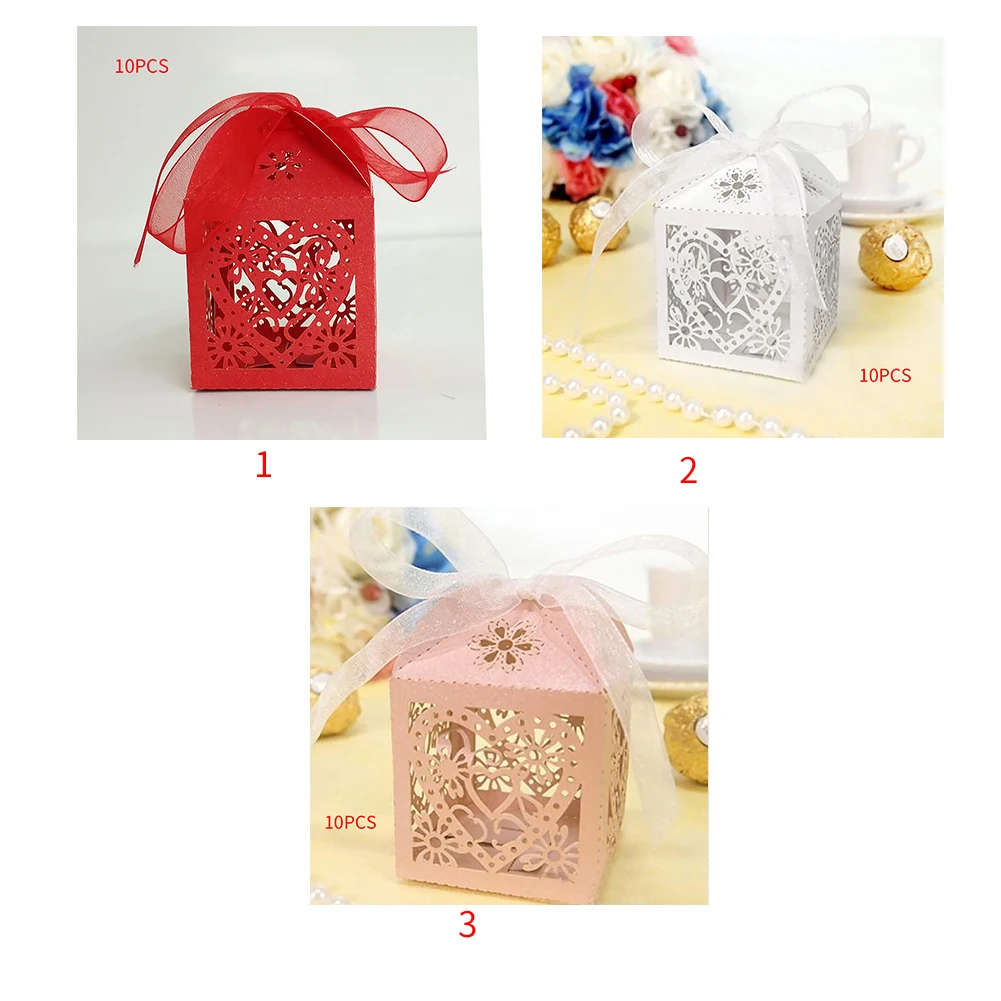 10 шт./партия коробка конфет Любовь Сердце Лазерная резка шоколадный подарок с