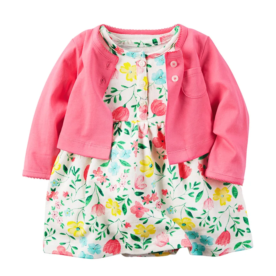 Style 12 Коллекция года, осенняя одежда для маленьких девочек платье для маленьких девочек пальто с длинными рукавами+ Боди-платье с короткими рукавами комплекты одежды из 2 предметов для маленьких девочек - Цвет: Style 12
