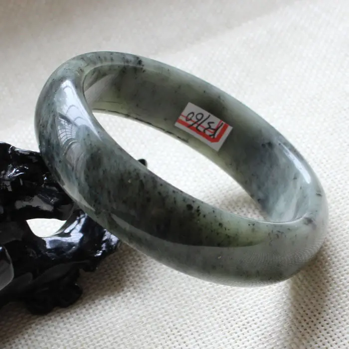 59mm Chinese Genuine Natural Green Nephrite Jade Gems Bangle Bracelet A-3760 | Украшения и аксессуары