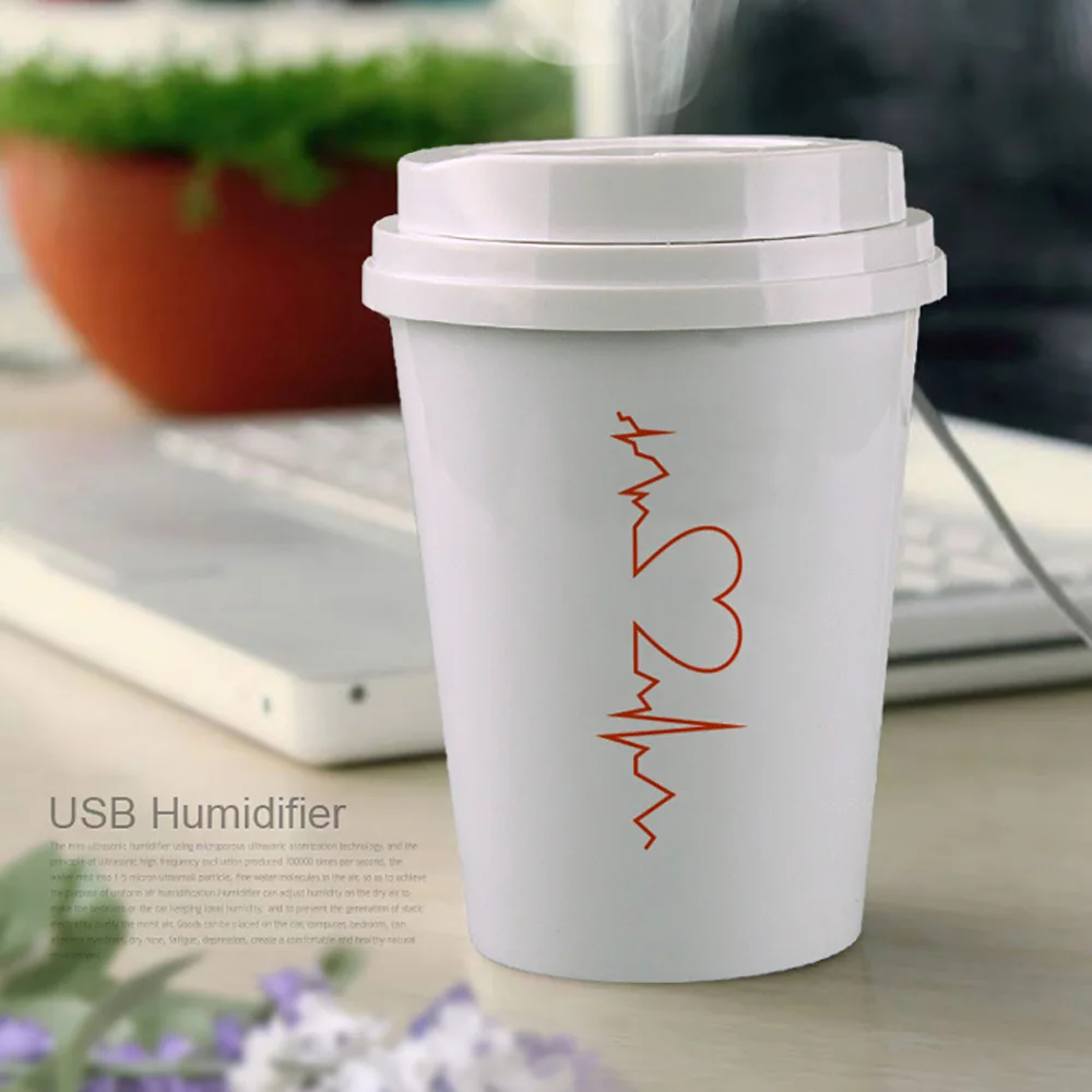 Милый кофе чашка Мини USB увлажнитель воздуха Эфирное масло Арома диффузор