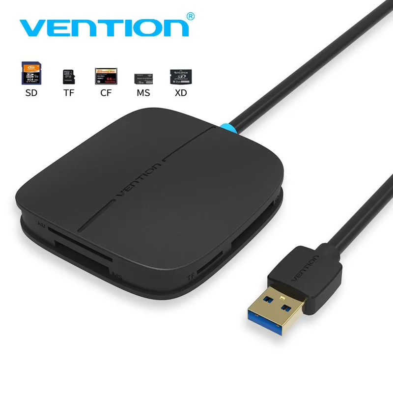USB 3 0 кардридер Vention SD CF MS XD Micro TF кард ридер высокоскоростное устройство для чтения
