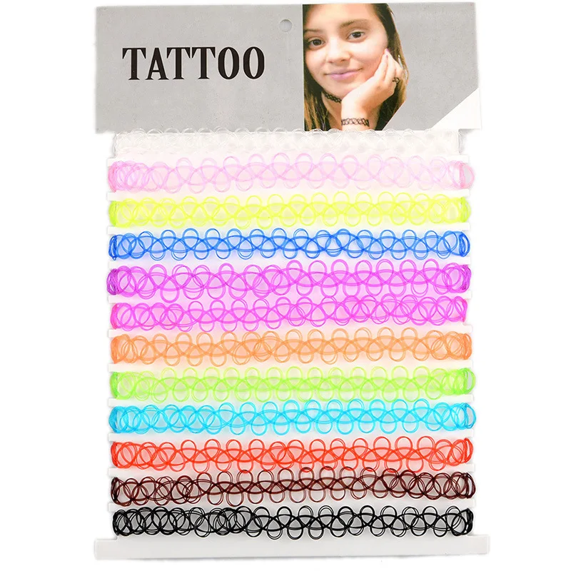 

Cobwebbing Clavicle Gothic Hollow Out Rope Chain Layer Colorful Tattoo Collar Chokers Necklace For Women Party European Jewelry
