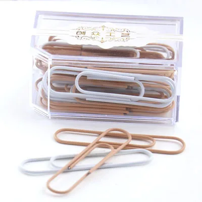 paper clips 35pcs Маленький и свежий светлый цвет 75 мм Скрепка для бумаг с 32 мм Держатель билетов для большого типа ногтей канцелярские костюм - Цвет: paper clips 35pcs