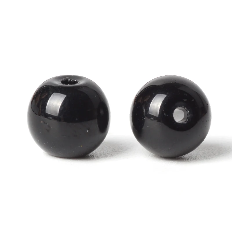 Натуральные Черные Хрустальные стеклянные бусины круглые кварцевые россыпью 6 10