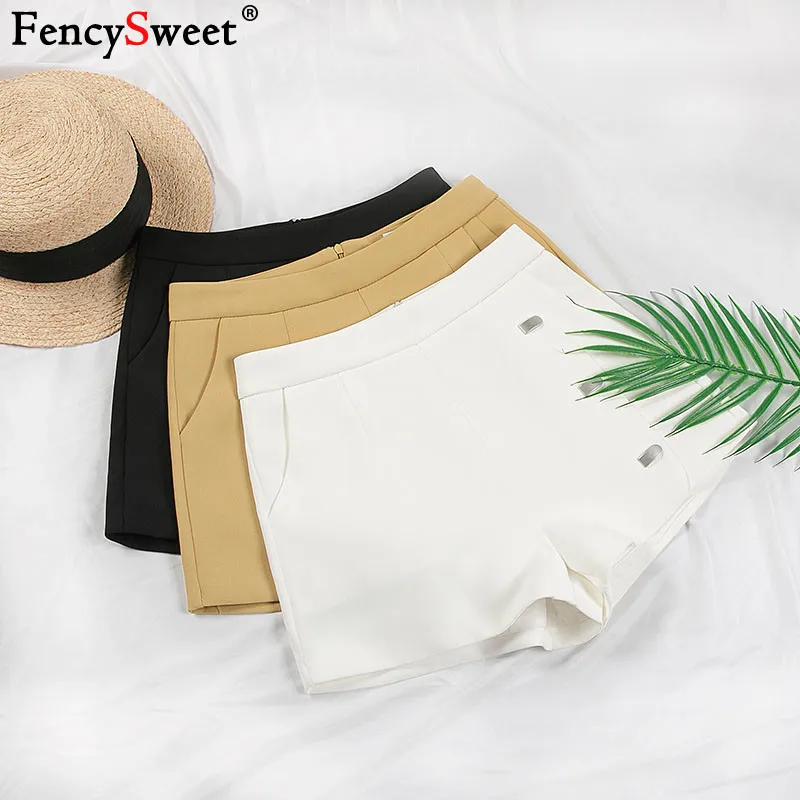 Fencysweet 2019 летние шорты с высокой талией женские широкие брюки корейские