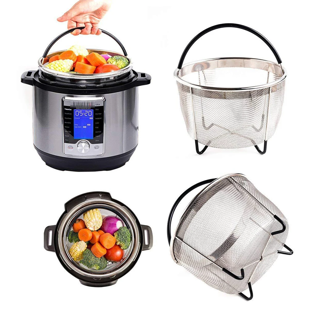 Корзина для кастрюля для быстрого приготовления аксессуары 6 Qt Пароварка из нержавеющей стали кастрюля для быстрого приготовления