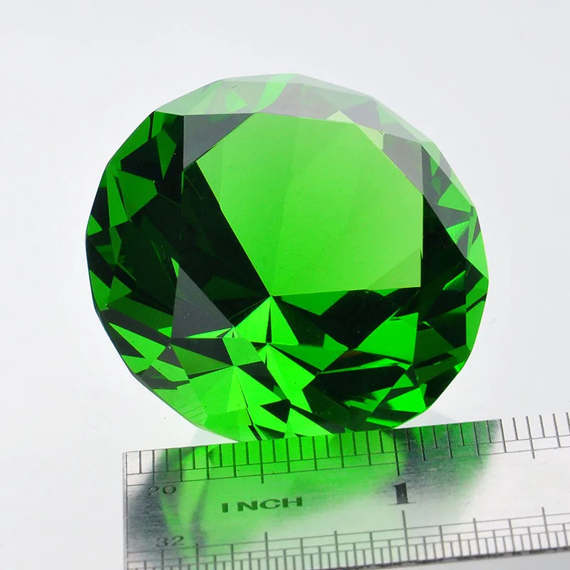 Green Crafts Souvenir Gift Diamond Crystal Home Decoration 40mm Beautiful Decor Paperweight Feng Shui | Дом и сад