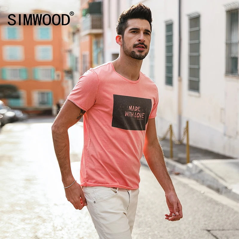 SIMWOOD 2019 брендовая модная повседневная мужская футболка летний короткий рукав