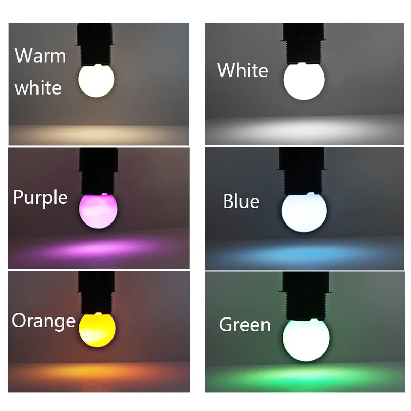 10 шт. E27 B22 цветной светодиодный RGB Лампочка 12 В 24 в 110 220 0 5 Вт 1 G45 декоративная лампа