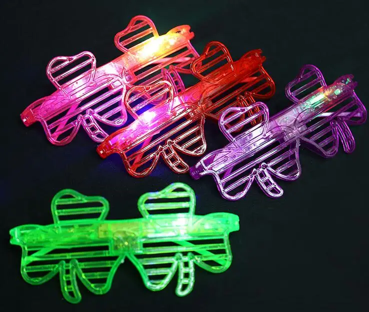 

Shutter glasses party decorate the new plastic glasses square pentagram love clover light-emitting toys