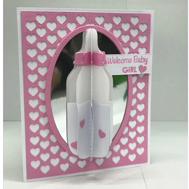 3D вращающаяся Детская Бутылочка для резки металла трафареты DIY скрапбукинга