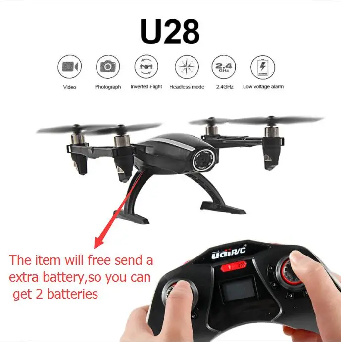 Бесплатная дополнительный аккумулятор Профессиональный RC воздушный Дрон 2 4G 4CH 6