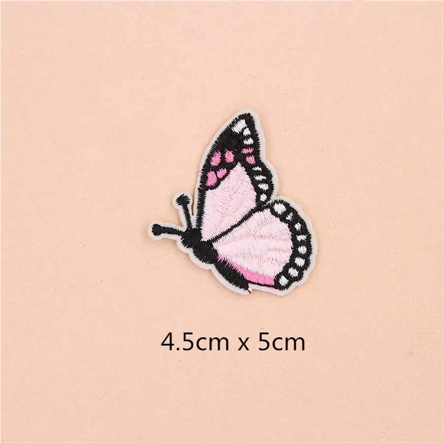 BU141N4 Butterfly Ткань вышитое сердце Фламинго патч одежда стикер сумка сшить железо на аппликации самодельные Украшения швейная одежда аксессуары BU141 - Цвет: BU141N4 Butterfly