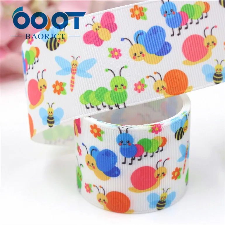 OOOT BAORJCT I-19221-411, 38 мм, 10 ярдов мультфильм термотрансферные печатные корсажные ленты, лук кепки DIY аксессуары украшения - Цвет: I-19221-411
