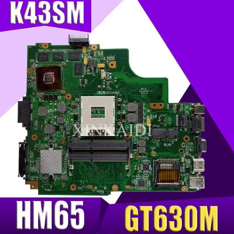Материнская плата XinKaidi K43SM для ноутбука ASUS X43S A43S K43S A83S A84S K43SJ K43SV материнская 100% ОК