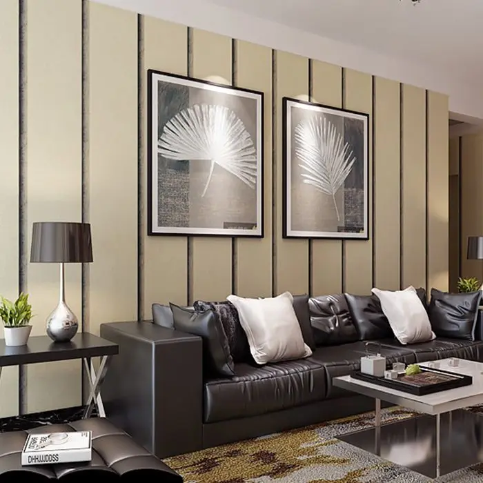 

PAYSOTA Modern Simple Stripe Wallpaper Bedroom 3D tNon-woven Wall Paper Roll
