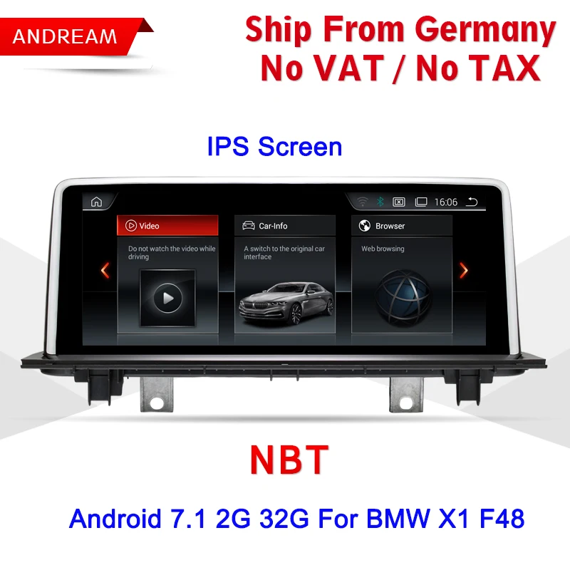 10 25 &quotAndroid 7 1 ID6 Интерфейс автомобиль мультимедийный плеер для BMW X1 F48 Bluetooth gps