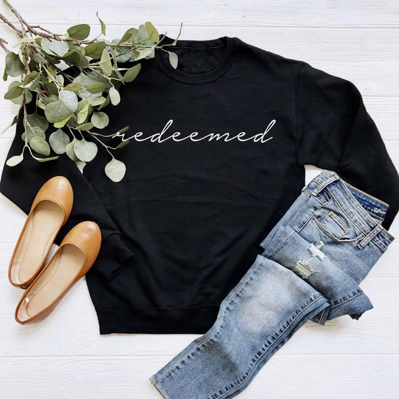 black tee white text Христианская выкупанная толстовка, унисекс, повседневная одежда с Иисусом, стильная христианская Библейская лозунг, винтажная религия, церковь, худи для девочек - Цвет: black tee white text