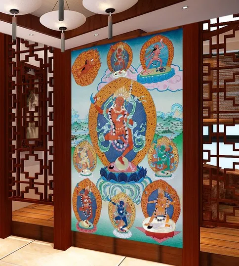 

Custom Size Photo ethnic Chinese Buddha living room hallway dining room bedroom porch background religion style wallpaper mural