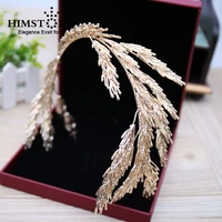 irregular baroque crowns gold leaf headband hair jewelry wedding hair accessories princess tiara bridal headpiece headbands