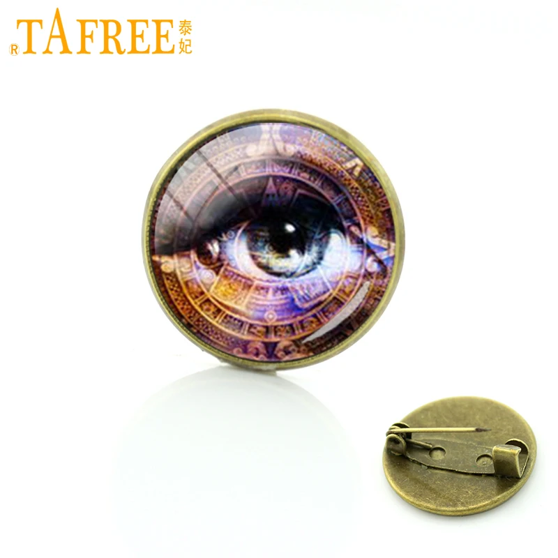 TAFREE Mayan Aztec Calendar Brooch sun Astronomy Archaeology Pins fashion Glass cabochon Stock Vector jewelry CT716 | Украшения и