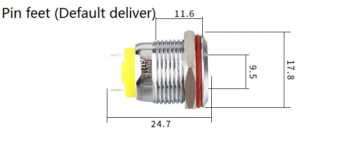 Flash СВЕТОДИОДНЫЙ Pilot 16 мм металлический мигающий индикатор светильник 6v 12v 220v светодиодный Водонепроницаемый мигать пилот, сигнальный огонь с проводом