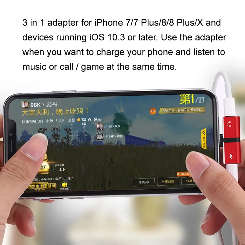 Allvcover 2 in 1 Dual Splitter for iPhone X 8 7 Plus Lightning Converter Charger Audio Headphone Jack Adapter IOS 10 | Мобильные