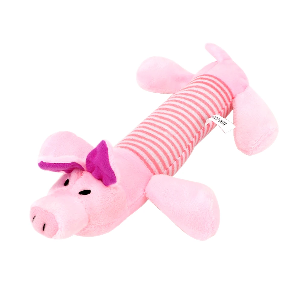 Pink Pig NICEYARD Pet смешные плюшевые игрушки пищащая Жевательная звуковые Куклы Слон утка свинья подходит для всех домашних животных популярные собаки кошки флисовые игрушки - Цвет: Pink Pig
