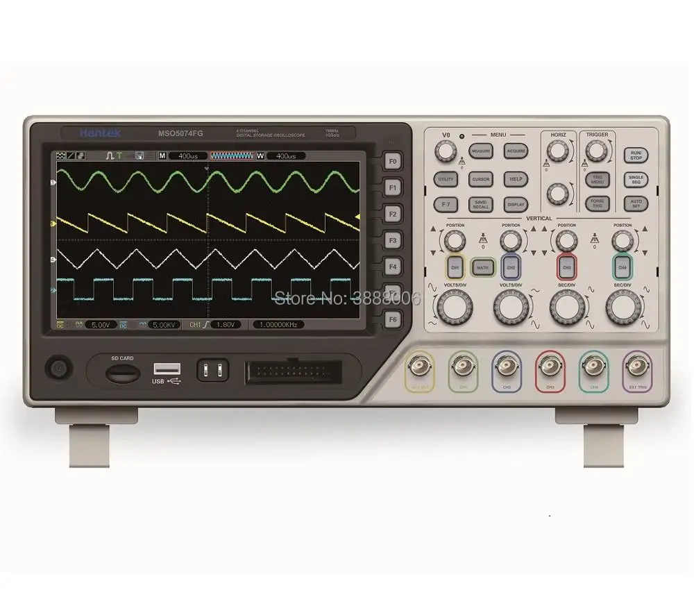 Original Hantek MSO5074FG 4 Channel Oscilloscope 8 Channel Logic Analyzer 25MHz Arb Waveform Generator 12-bit word generator