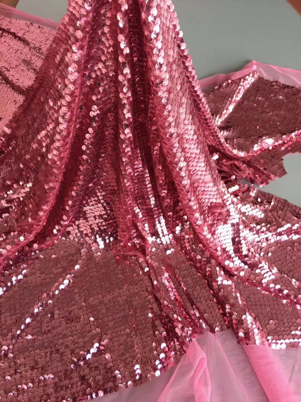 

nigerian tulle lace fabric sequins French Net Lace Fabric SYJ-7283 embroidery mesh fabric for bridal dress