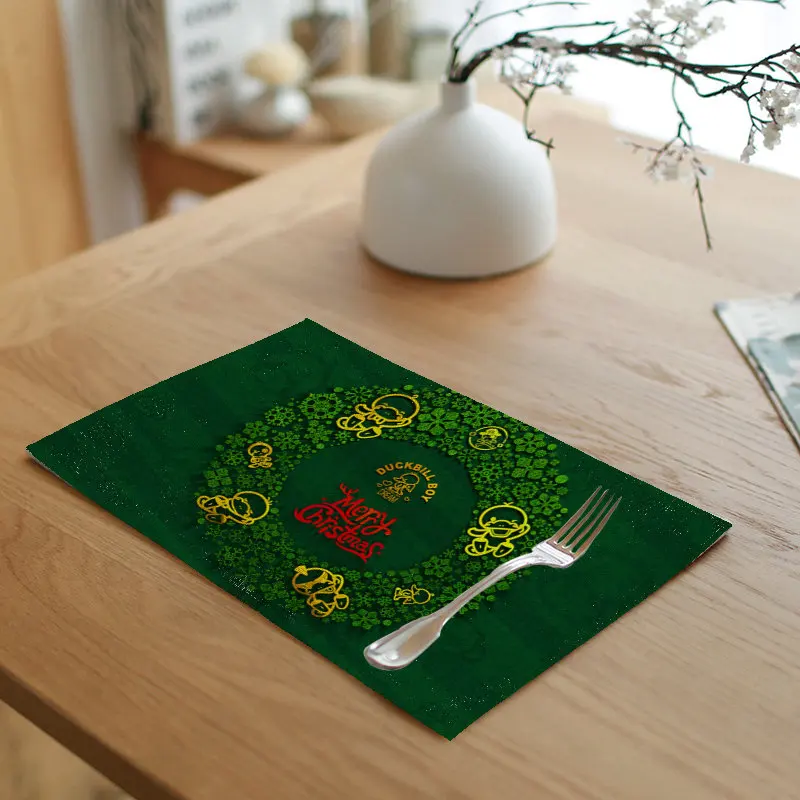 Салфетки из льняной ткани размером 42*32 см в виде рождественской елки|Столовые