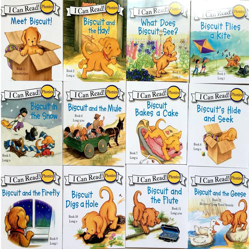 

24 books/set Biscuit Series Phonics English Picture Books I Can Read Children Story Book Early Educaction Pocket Reading Book