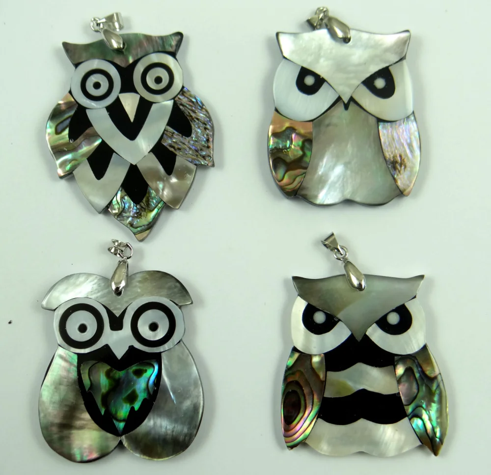 Модный дизайн натуральный Абалон Подвеска Сова ожерелье для женщин ювелирное