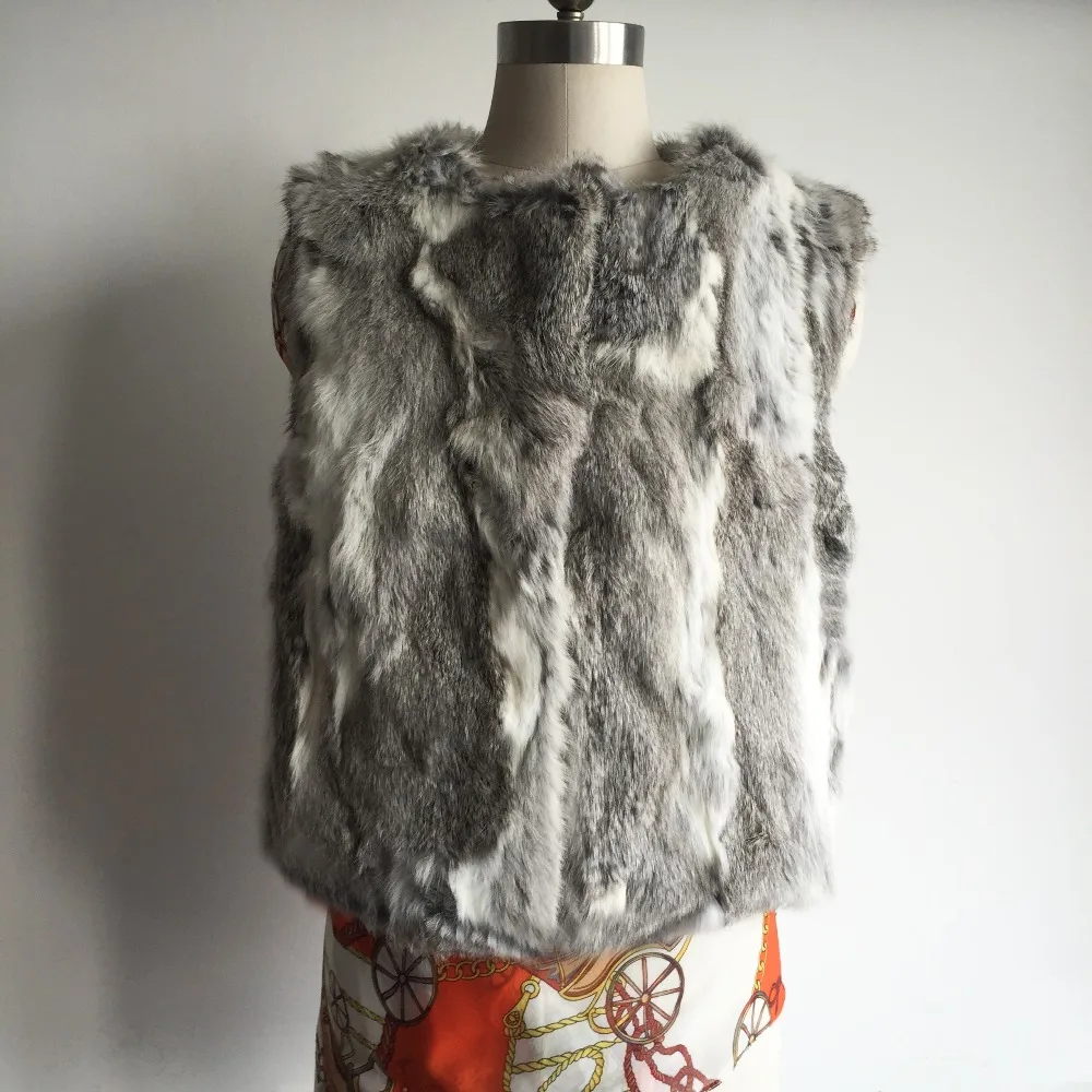 Женский короткий жилет из натурального кроличьего меха оптовая продажа Прямая