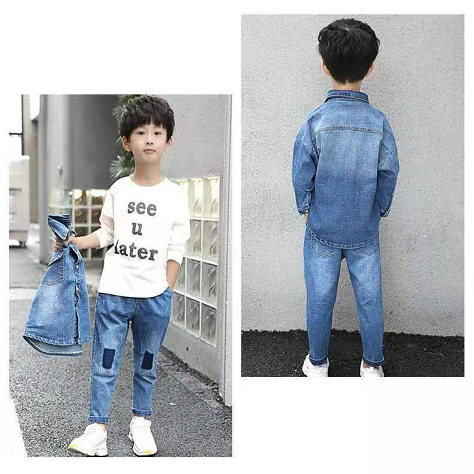 Children Clothing Sets New Autumn Boys Clothes 2Pcs Denim Jackets Coat +Pants Outfit Kids Suit For 4 5 6 7 8 9 10 11 12 |