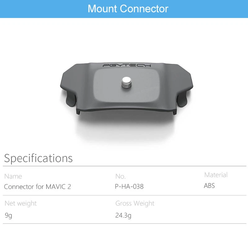 Mount Connector PGYTECH шасси/держатель пропеллера/пульт дистанционного управления/слинг застежка ремешок/бленда объектива для DJI Mavic 2 Pro Drone аксессуары - Цвет: Mount Connector