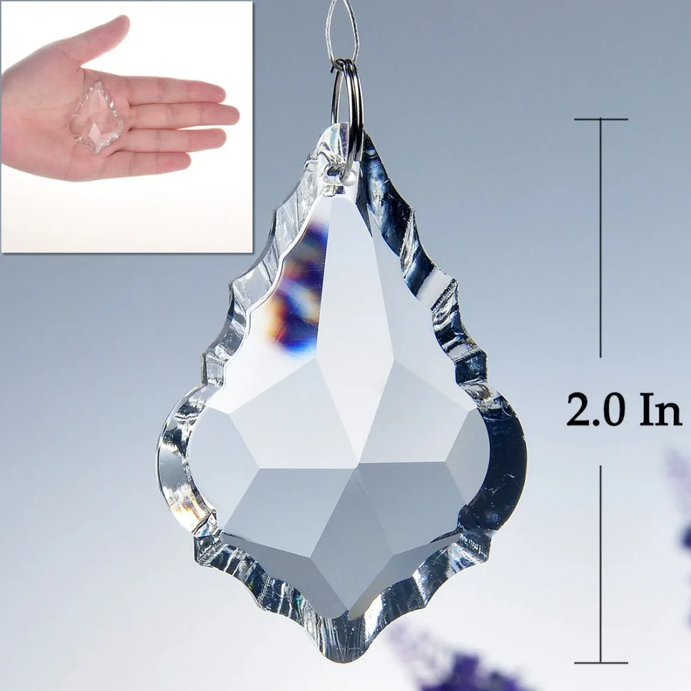 5 шт./лот 50 мм барокко Кленовый лист Suncatcher прозрачная Хрустальная деталь люстры подвесной стеклянный светильник призмы детали подвесные Подвески Декор