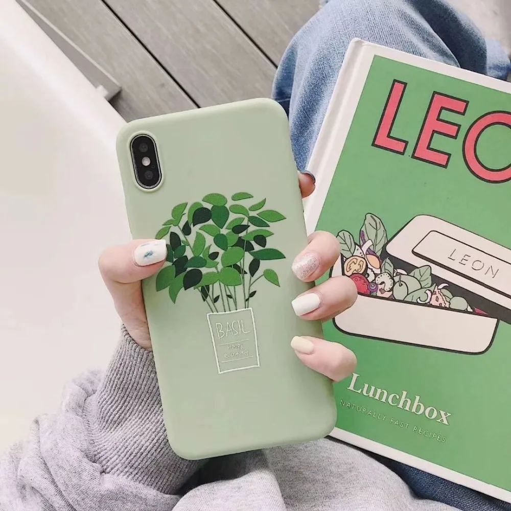 Ourpho толстый мягкий чехол из ТПУ для iPhone X XR XS MAX лето новый свежий и простой 6 6s 7 8 plus