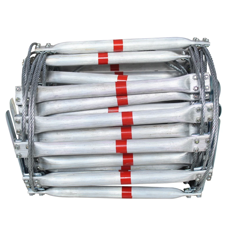 5M Fire Escape Ladder Folding Steel Wire Rope Ladders Aluminum Alloy Emergency Survival Self Rescue Safety Antiskid Tools