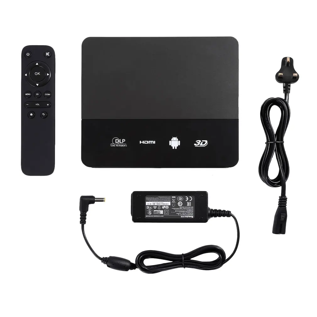 Черный RD601 умная Встроенная батарея Andorid4.4 wifi светодиодный мини DLP проектор 3D Beamer Miracast домашний кинотеатр Airplay