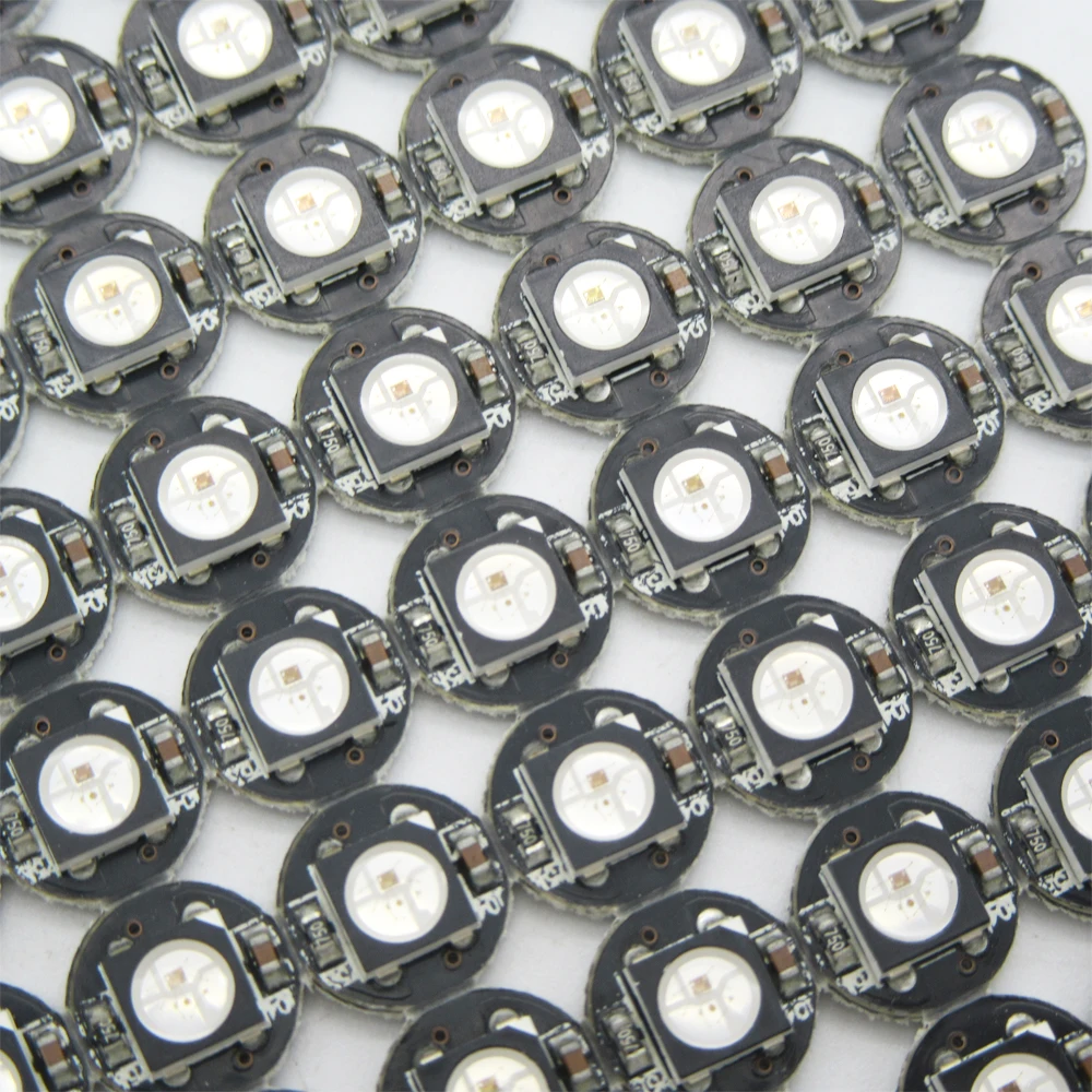 10 шт.-50 шт. WS2812B WS2812 светодиодный чип 5050 SMD RGB DC5V с черной/белой печатной платой радиатор 9,6 мм Диаметр WS2811 IC встроенный