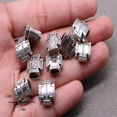 Религиозная подвеска «Иисус», крест, большие бусины, четки, подвеска, медаль, подходит для браслета, ожерелья, сделай сам, металлические украшения