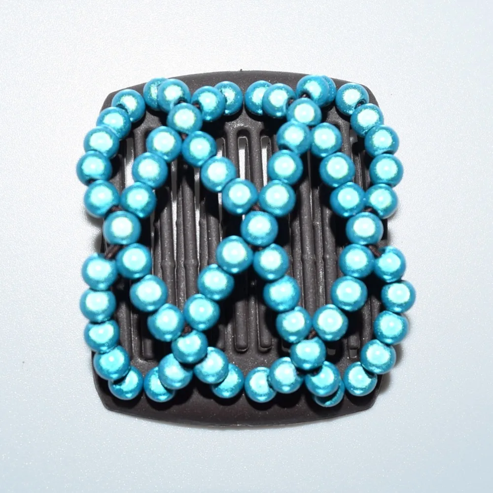 beautiful blue shining beads small size magic comb 20pcs/lot classical Easy to Use easy use for young&ampold | Украшения и
