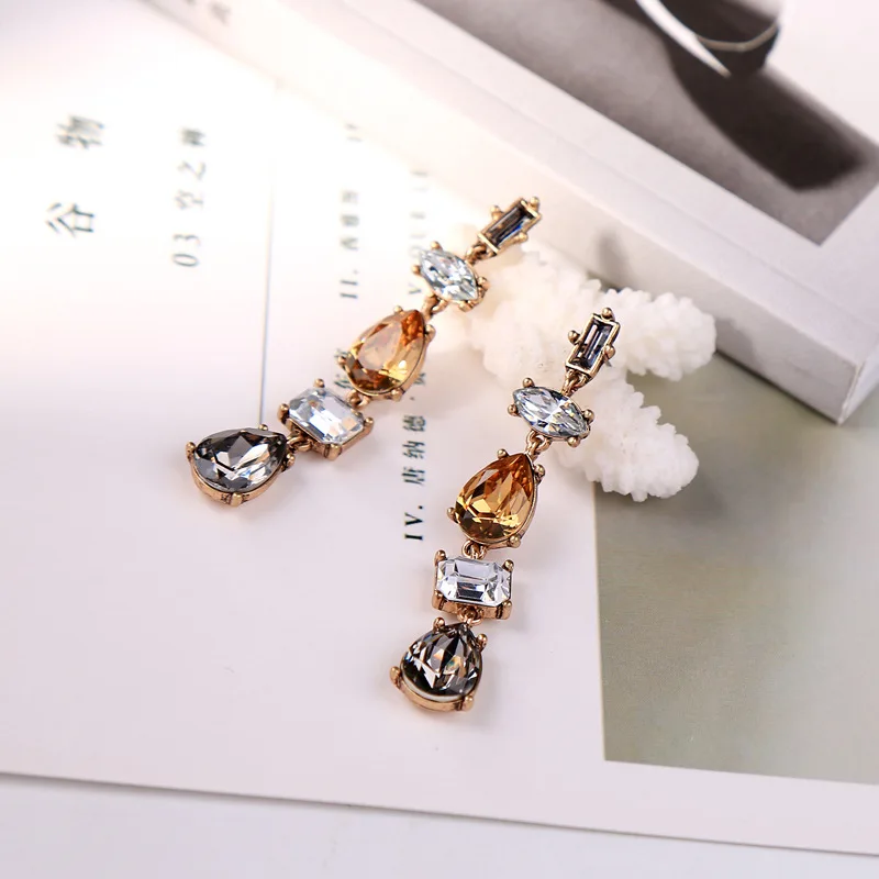 Крыло ЮК так винтажная Капля воды хрустальные серьги для женщин модные