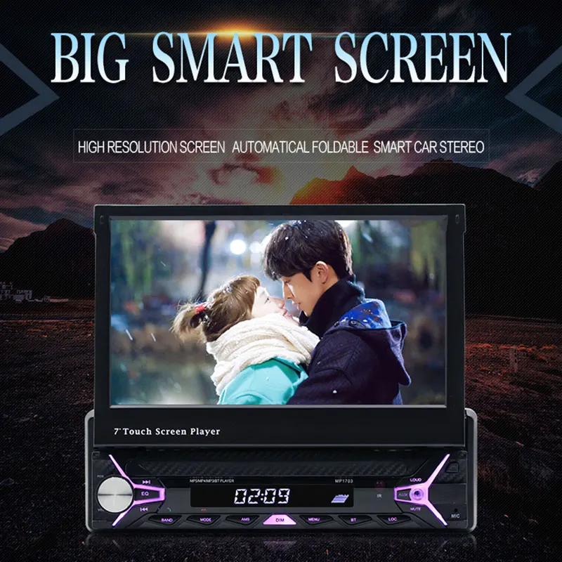 ANLUD Bluetooth Автомобильный Монитор складной 7 дюймовый сенсорный ЖК экран 2DIN 4CH 60 Вт MP5