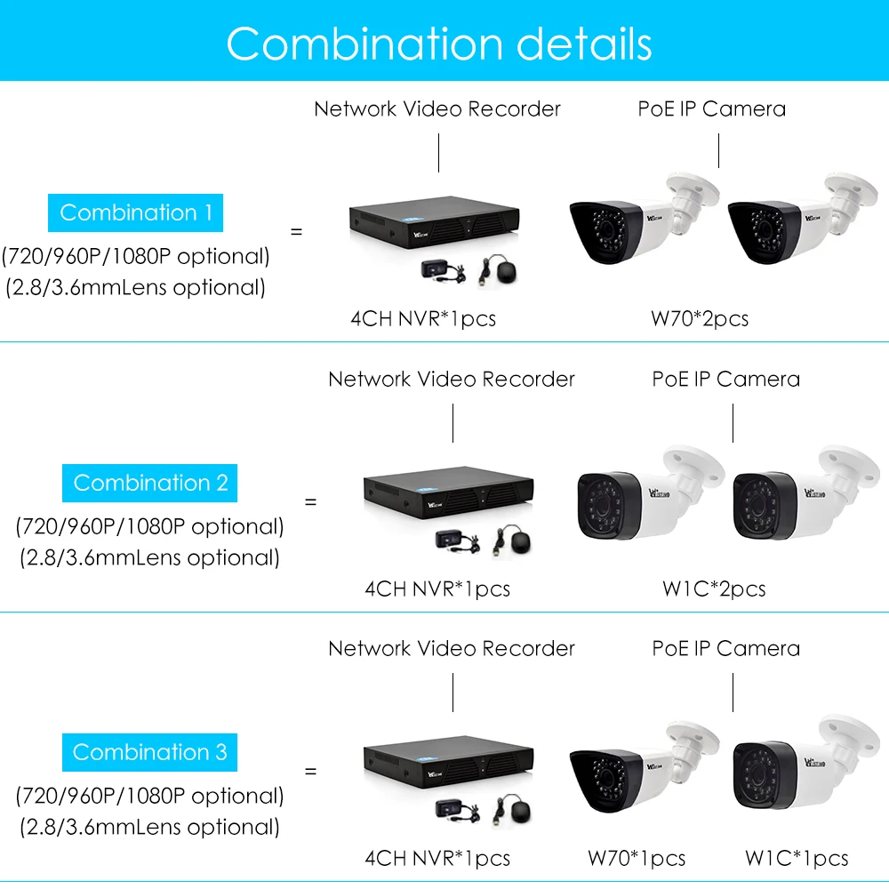 Wistino CCTV PoE ip-камера XMeye наблюдения NVR комплекты 720P 960P 1080P наружная система