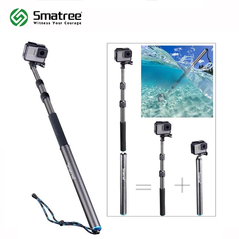 Smatree S3C съемный раздвижной плавающий полюс из углеродного волокна для GoPro Hero