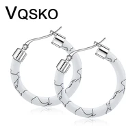 stainless steel resin big round circle hoop earrings for women exaggerated charms resin printing ear jewelry aros mujer oreja