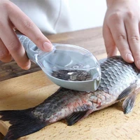 multifunctional fish skin brush scraping fishing scale brush with clear cover fish scaler kitchen cooking tools